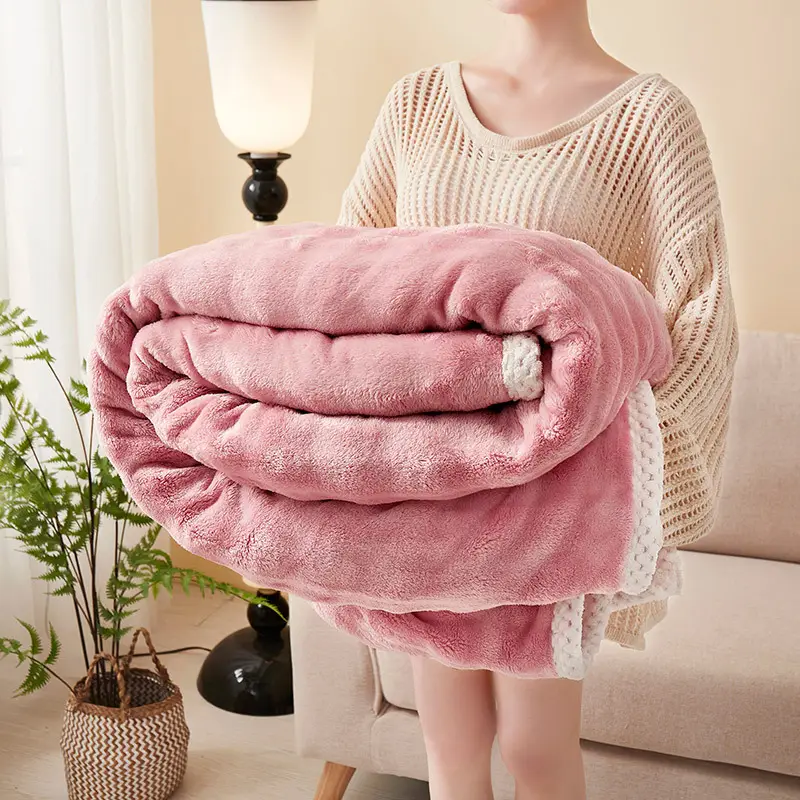 Pink Velvet Nap Blanket for Women