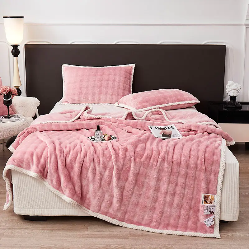 Pink Velvet Nap Blanket for Women