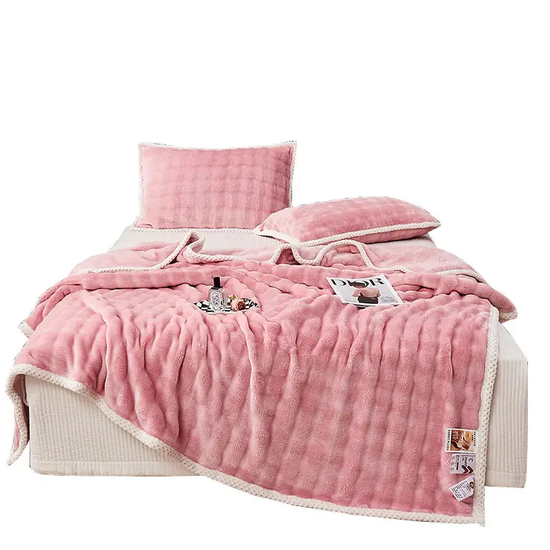 Pink Velvet Nap Blanket for Women