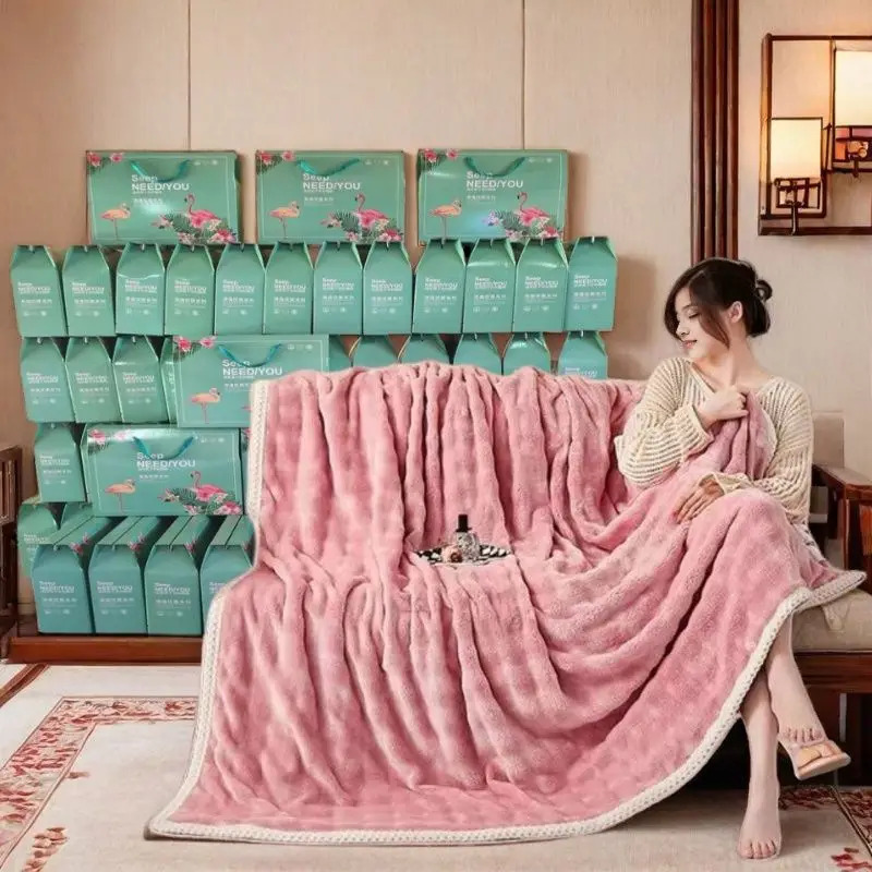 Pink Velvet Nap Blanket for Women — feature 1