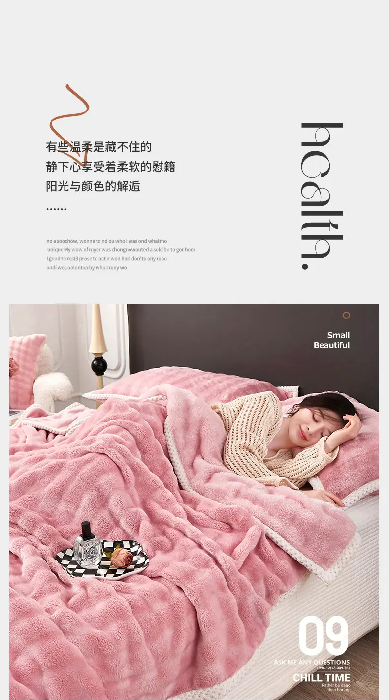 Pink Velvet Nap Blanket for Women — feature 10