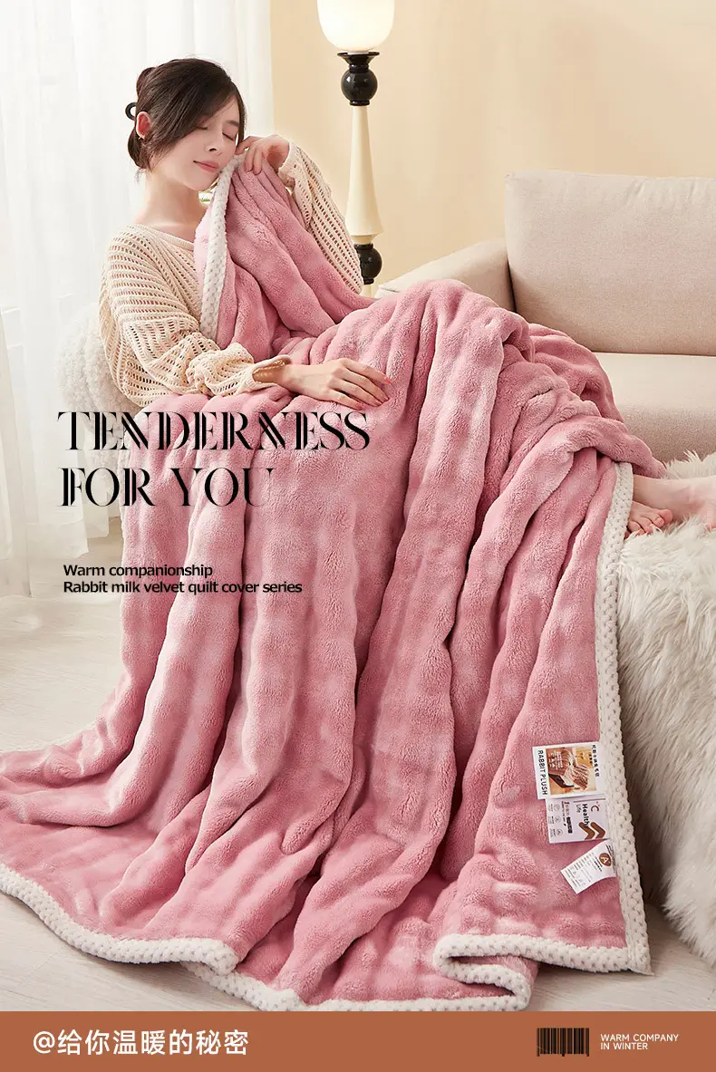 Pink Velvet Nap Blanket for Women — feature 13