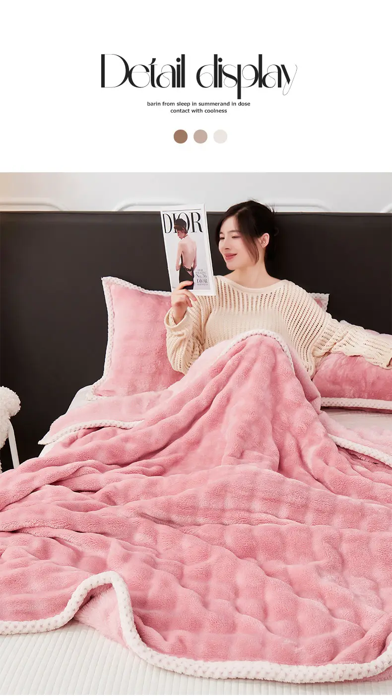 Pink Velvet Nap Blanket for Women — feature 19