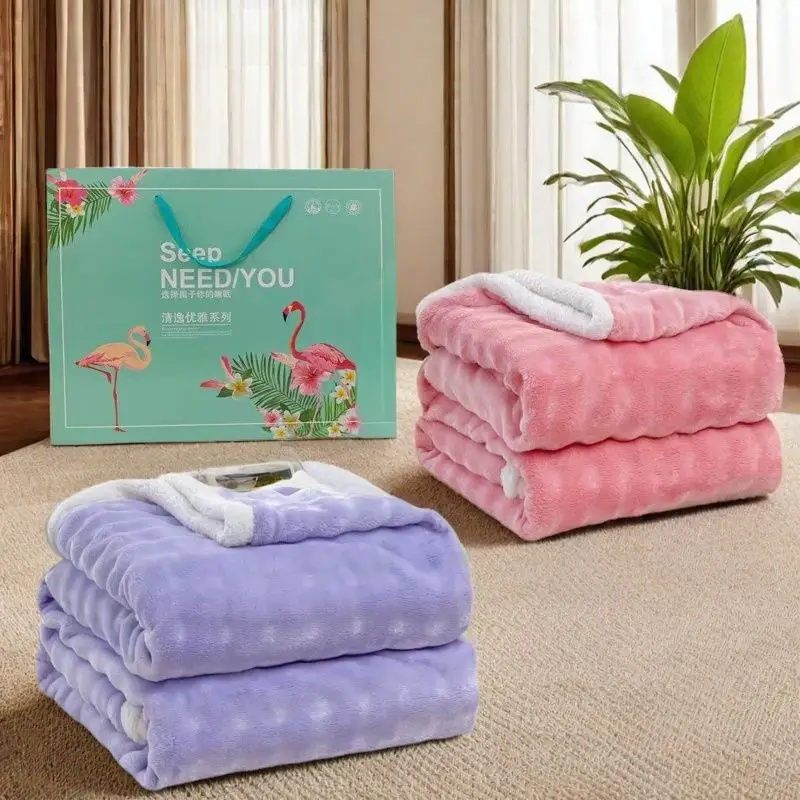 Pink Velvet Nap Blanket for Women — feature 2