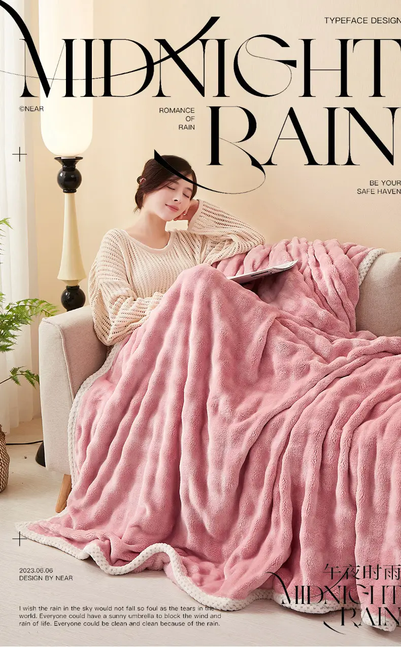 Pink Velvet Nap Blanket for Women — feature 3
