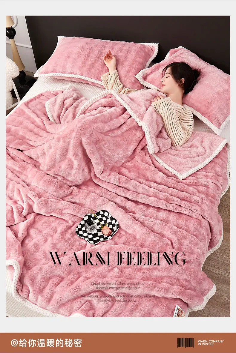 Pink Velvet Nap Blanket for Women — feature 5