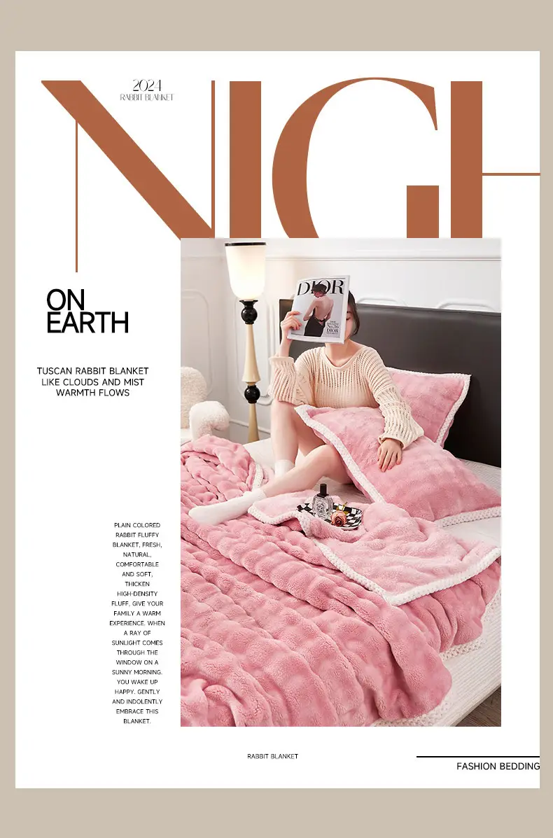 Pink Velvet Nap Blanket for Women — feature 9