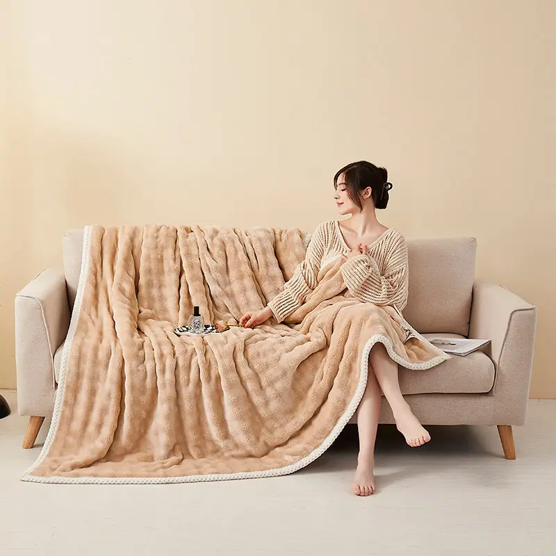 Pink Velvet Nap Blanket for Women