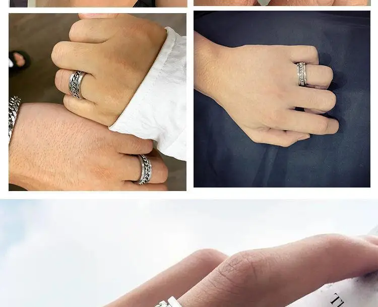 Women's Rotating Chain Aggressive Men's Ring — feature 9