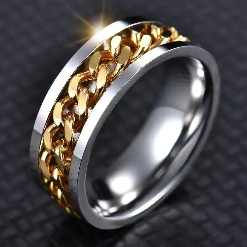 Women's Rotating Chain Aggressive Men's Ring