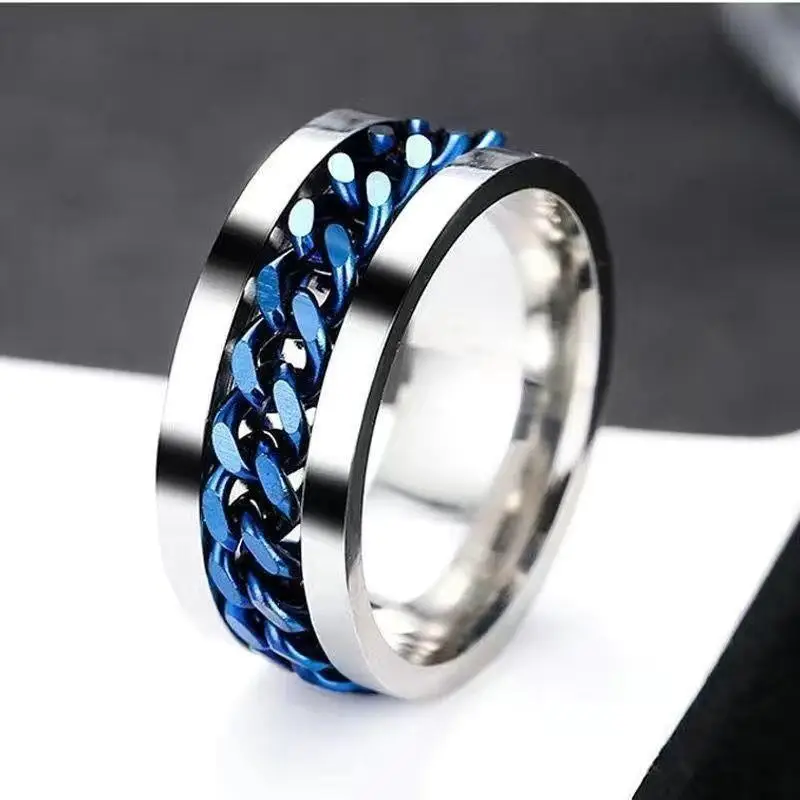 Women's Rotating Chain Aggressive Men's Ring