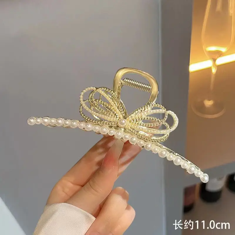 Metal grab clip Pearl + bow