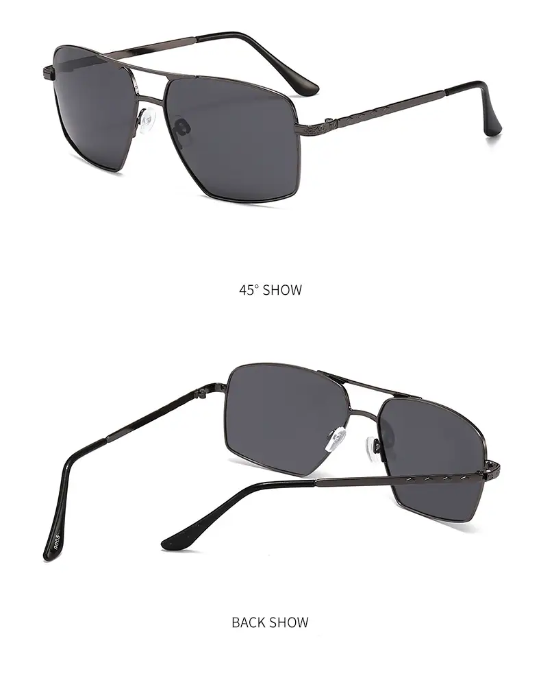 Men's Black Metal Polarized Sunglasses 2023 — feature 12