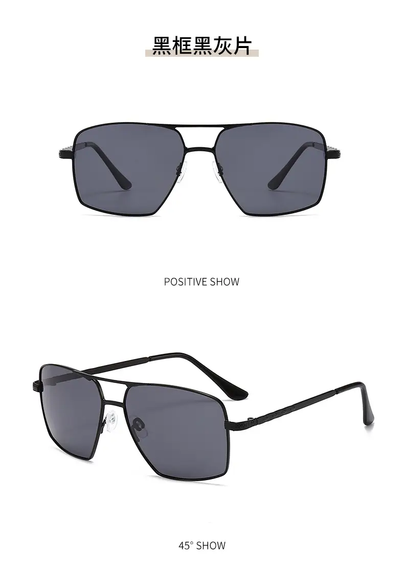 Men's Black Metal Polarized Sunglasses 2023 — feature 14