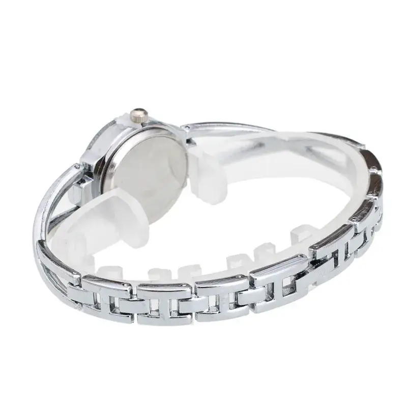 Women's Korean Fashion Watch Silver Steel Strap Black Dial - Image 5