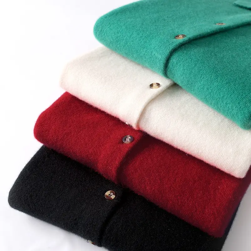 Women's Purple Knitted Polo Collar Sweater - Image 9