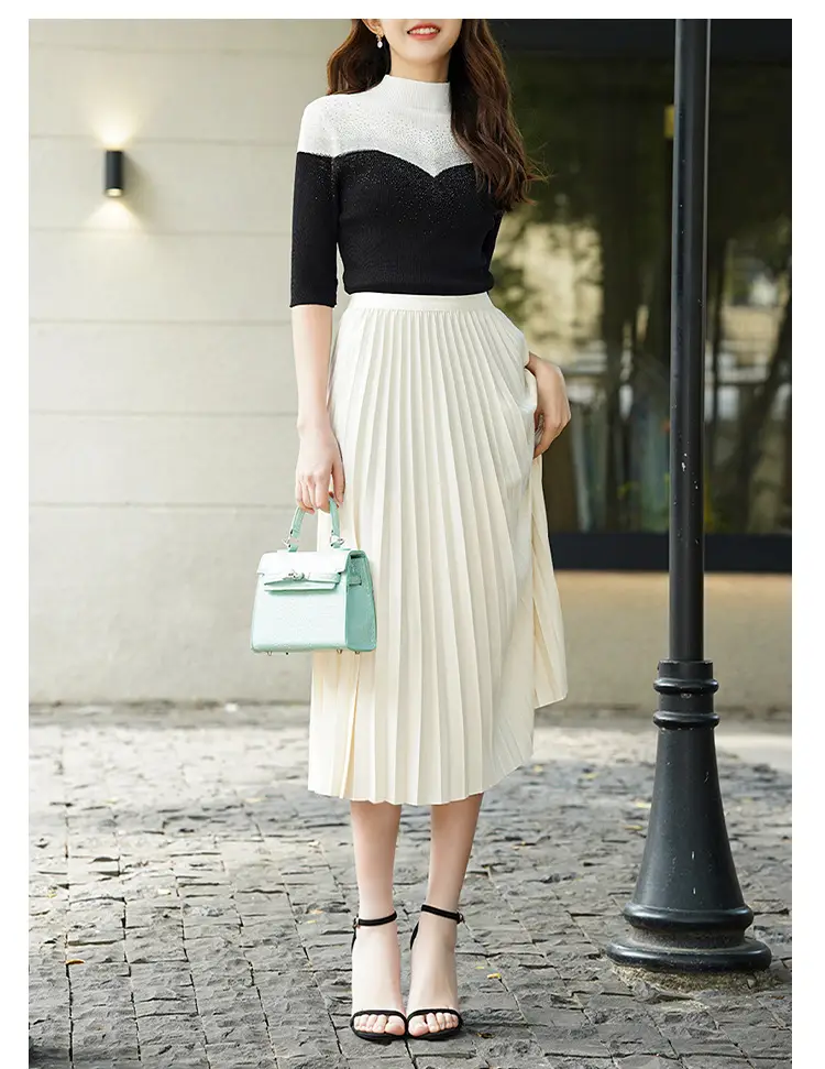 Elegant Pleated Skirt Women Winter Warm — feature 15