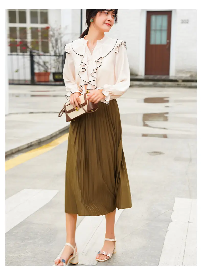 Elegant Pleated Skirt Women Winter Warm — feature 19