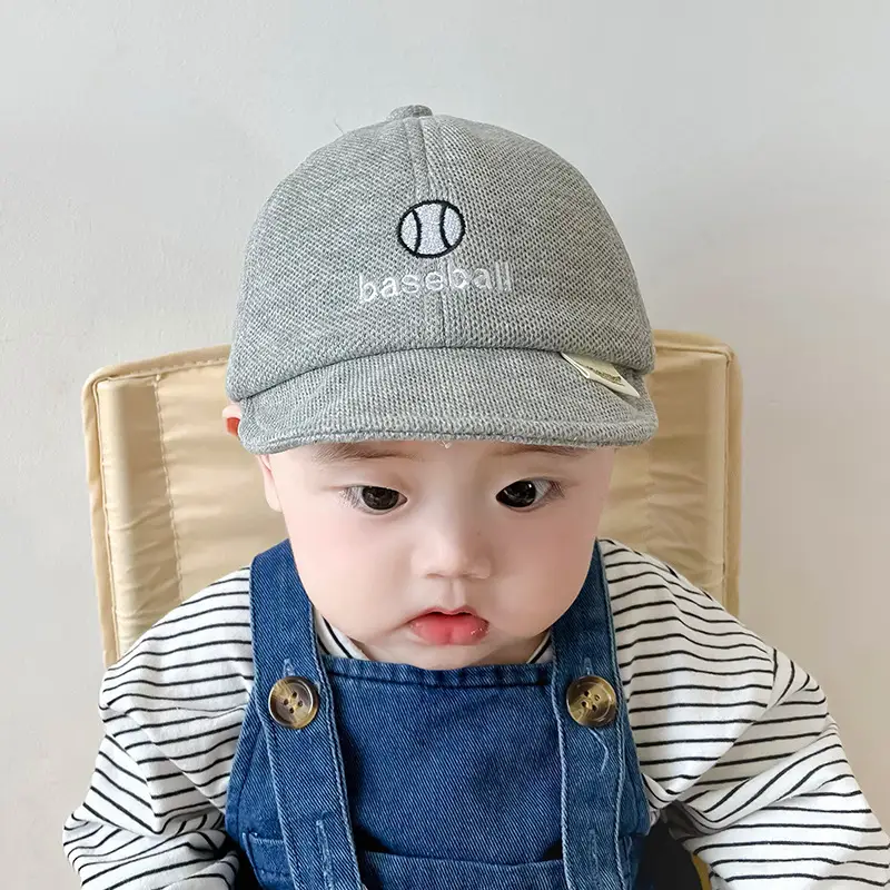 Brown Embroidered Baby Hat with Soft Bristle Cap