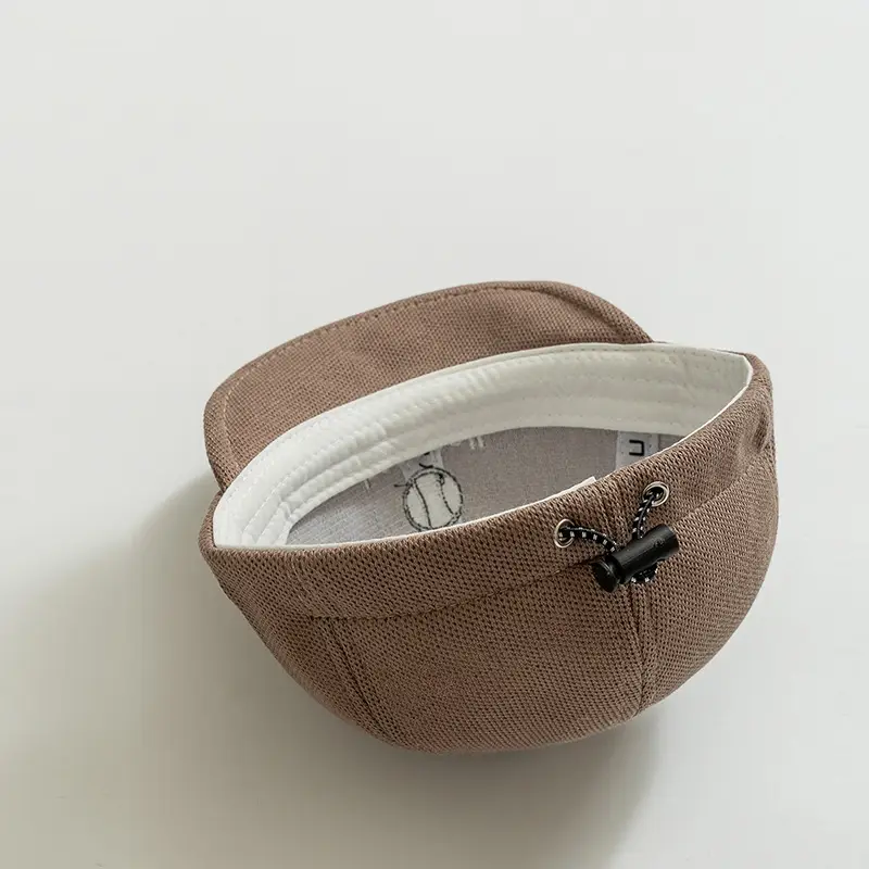 Brown Embroidered Baby Hat with Soft Bristle Cap