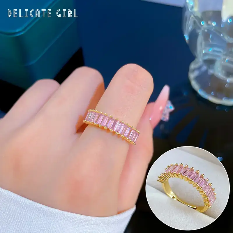 Real Gold Gemstone Finger Ring with Geometric Design - Image 2