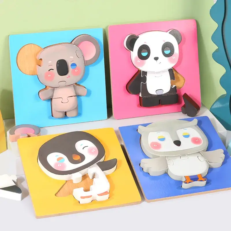 Wooden 3D Puzzle Toys for Kids Early Education