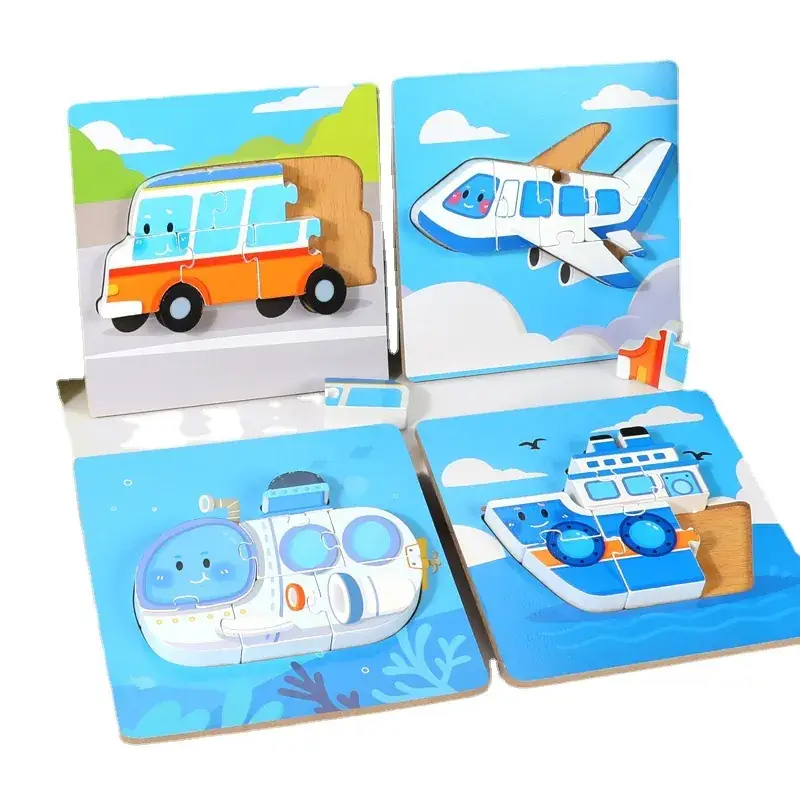 Wooden 3D Puzzle Toys for Kids Early Education