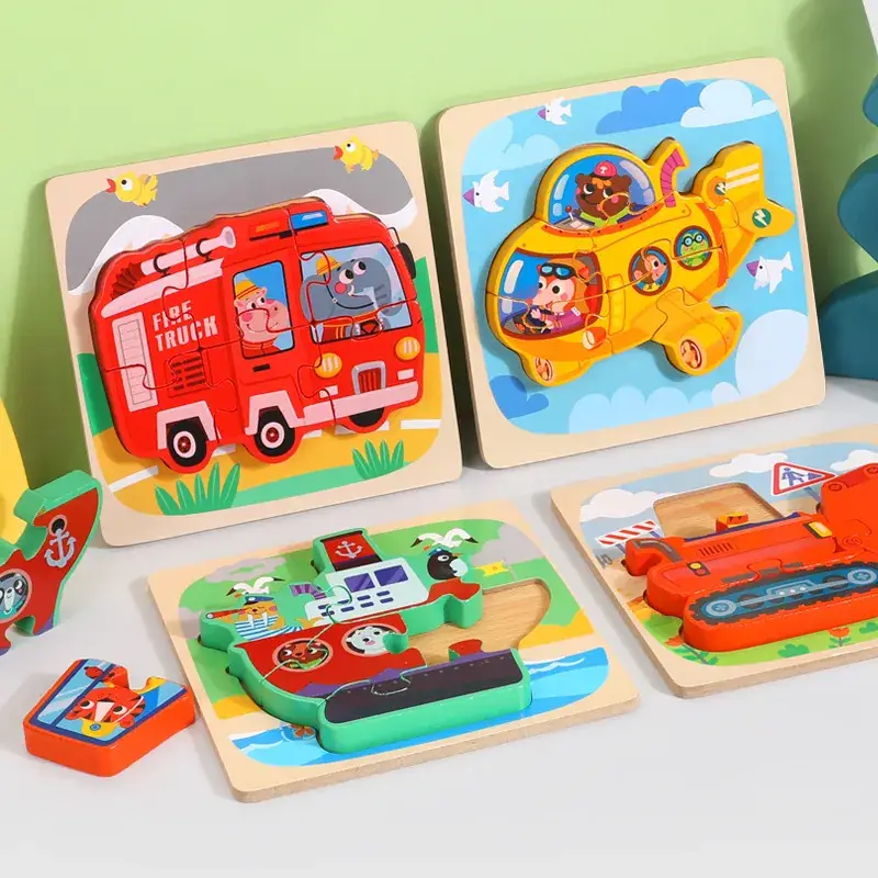 Wooden 3D Puzzle Toys for Kids Early Education