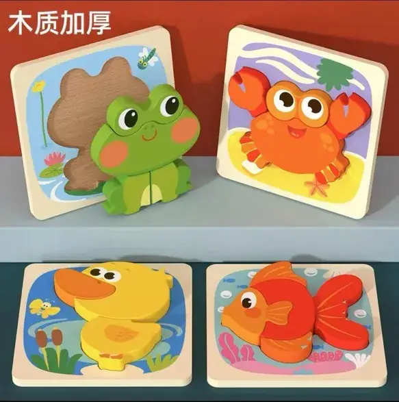 Wooden 3D Puzzle Toys for Kids Early Education