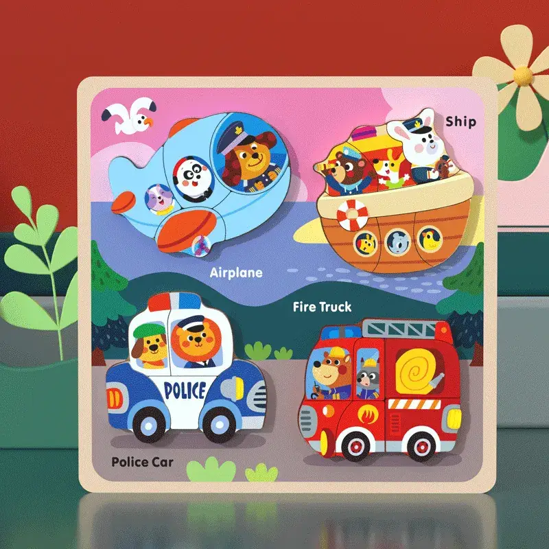 Wooden 3D Puzzle Toys for Kids Early Education