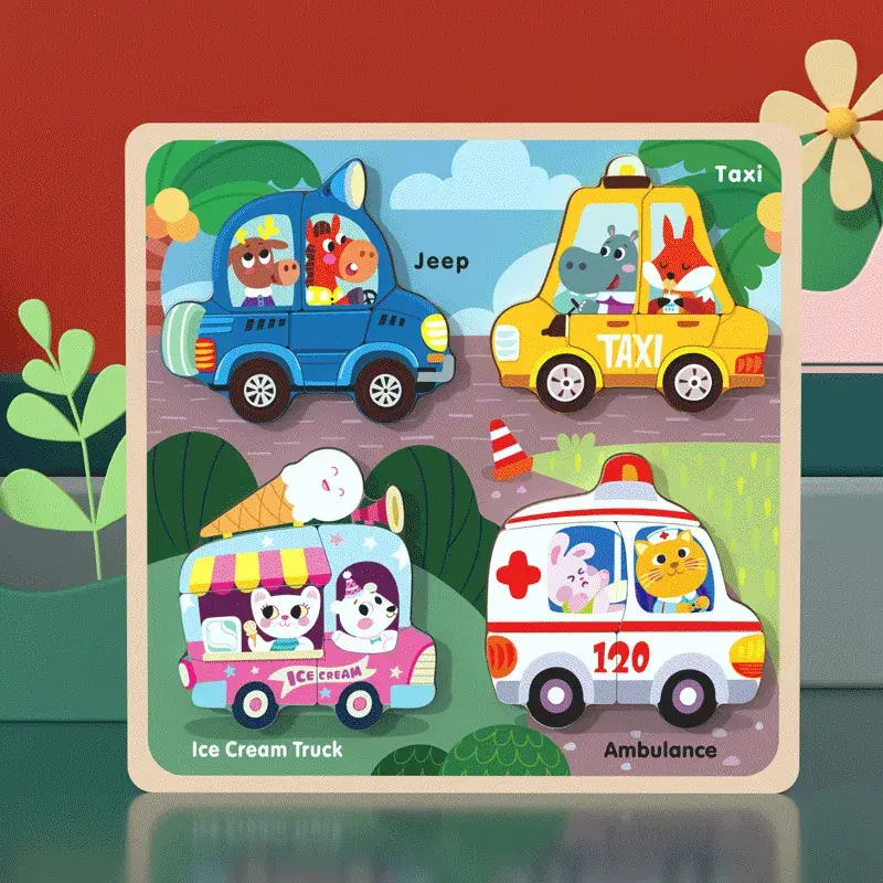 Wooden 3D Puzzle Toys for Kids Early Education