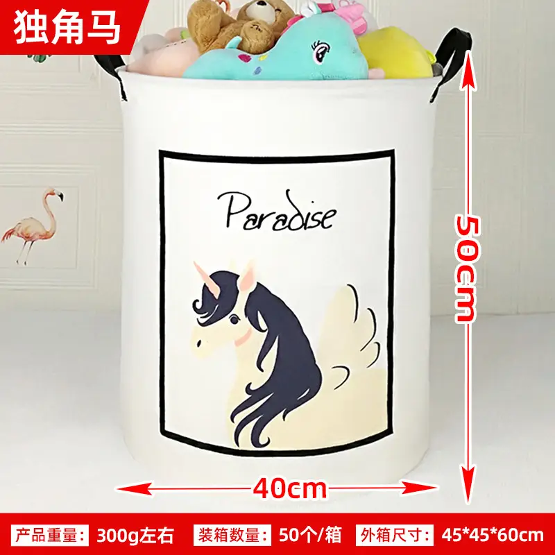 Foldable Printed Dirty Clothes Basket 40x50cm Pink - Image 37