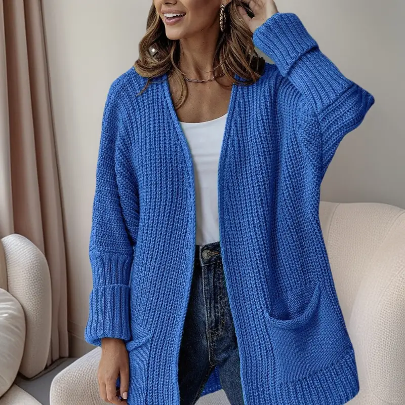 2024 New Women's Grey Knitted Cardigan Large - Image 9