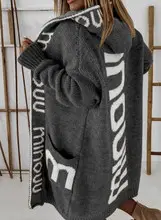 2024 New Women's Grey Knitted Cardigan Large — feature 1