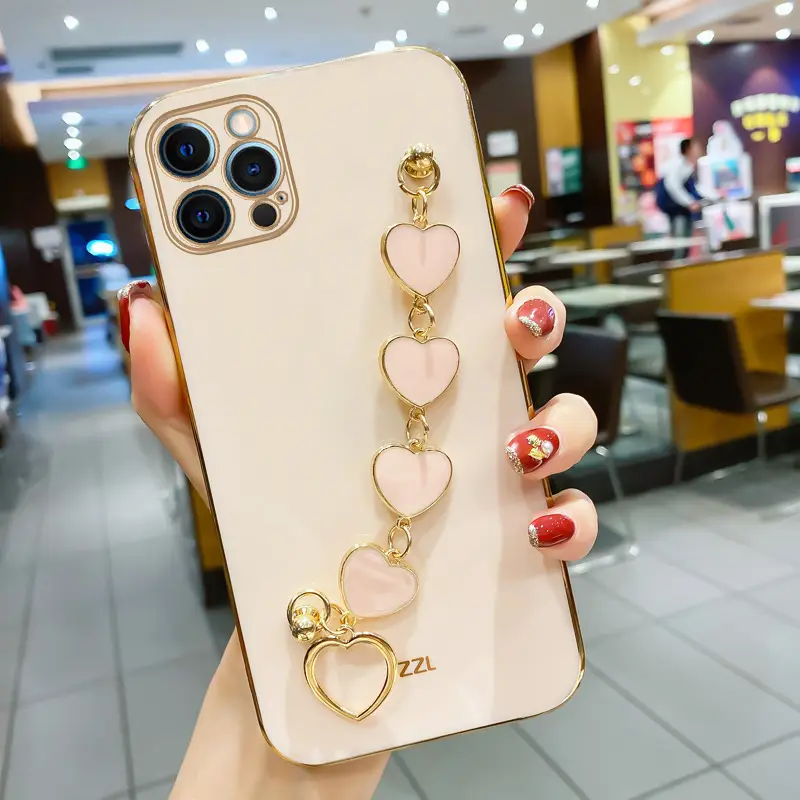 Pink Heart Phone Case with Gold Plated Design - Image 10