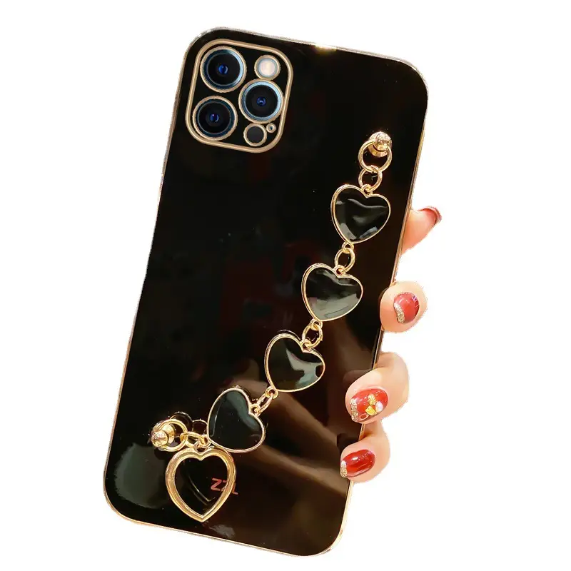 Pink Heart Phone Case with Gold Plated Design - Image 11