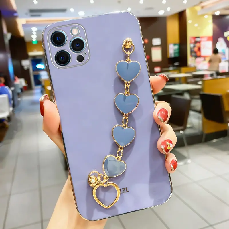 Pink Heart Phone Case with Gold Plated Design - Image 3
