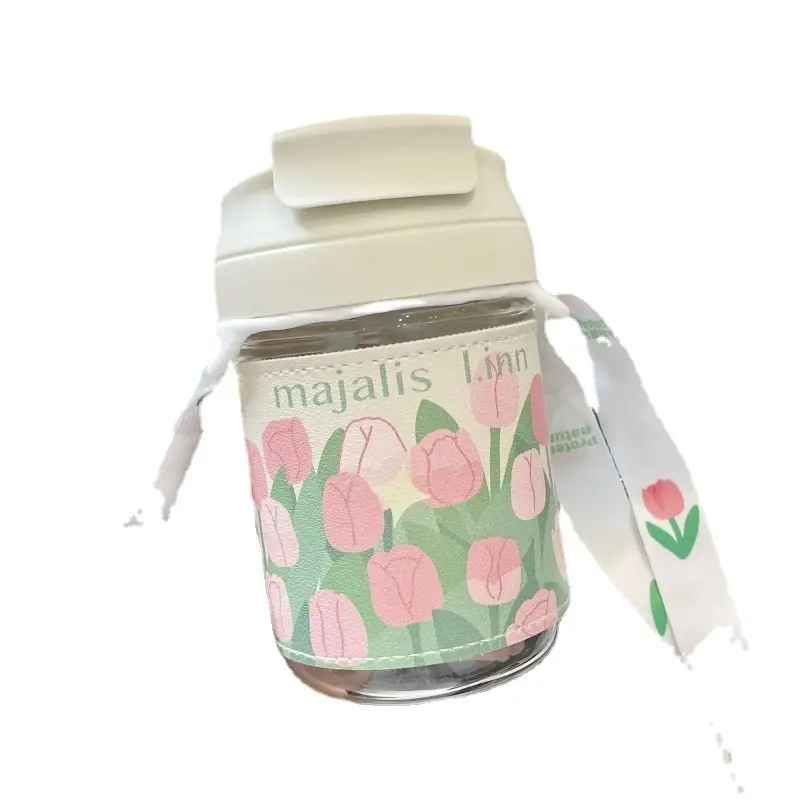 Tulip Glass Cup with Suction Cup & Pearl Strap - Image 10