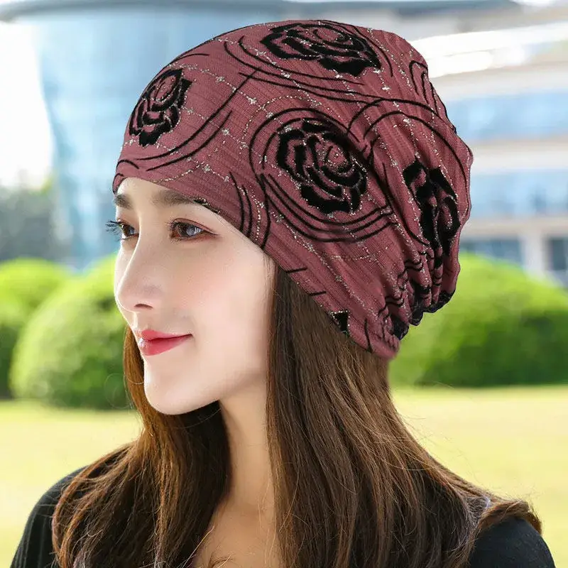 Women's Blue Embroidered Thin Lining Headwear - Image 19