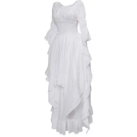 European lace flare sleeve off-neck dress for cosplay prom - Image 16