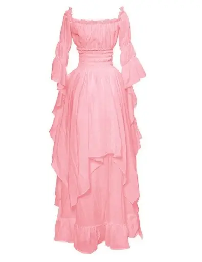 European lace flare sleeve off-neck dress for cosplay prom - Image 11