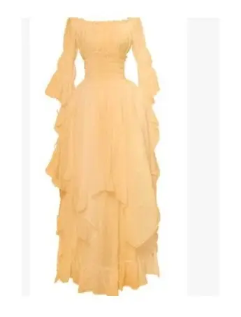 European lace flare sleeve off-neck dress for cosplay prom - Image 12