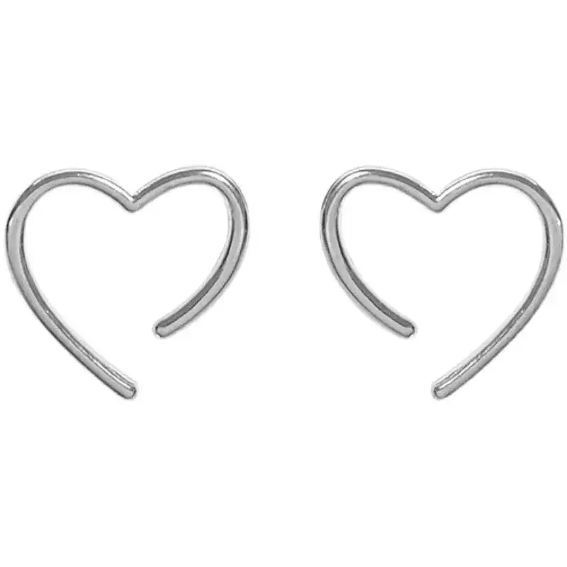 925 Sterling Silver Heart Stud Earrings for Women - Image 5