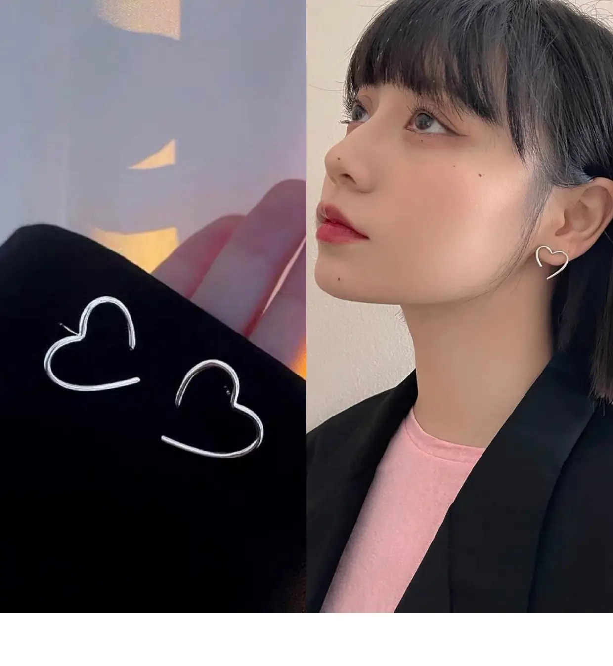925 Sterling Silver Heart Stud Earrings for Women — feature 1