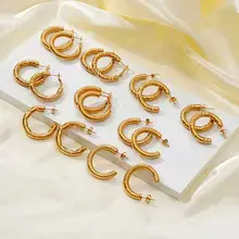 Crescent Earrings Gold Silver Stainless Steel 18K — feature 1