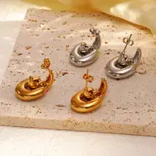 Crescent Earrings Gold Silver Stainless Steel 18K — feature 14