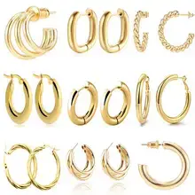 Crescent Earrings Gold Silver Stainless Steel 18K — feature 25