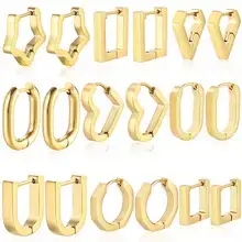 Crescent Earrings Gold Silver Stainless Steel 18K — feature 27