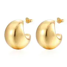Crescent Earrings Gold Silver Stainless Steel 18K — feature 41