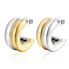 Crescent Earrings Gold Silver Stainless Steel 18K — feature 43